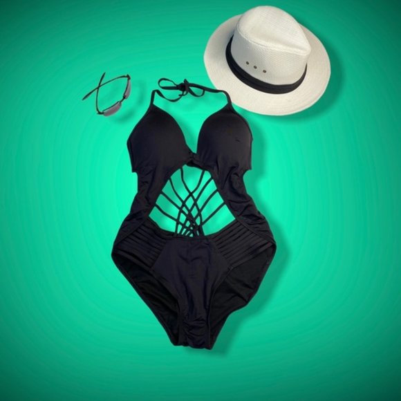 KENNETH COLE Strappy Cutout Mio One-piece Swimsuit L - Picture 7 of 9